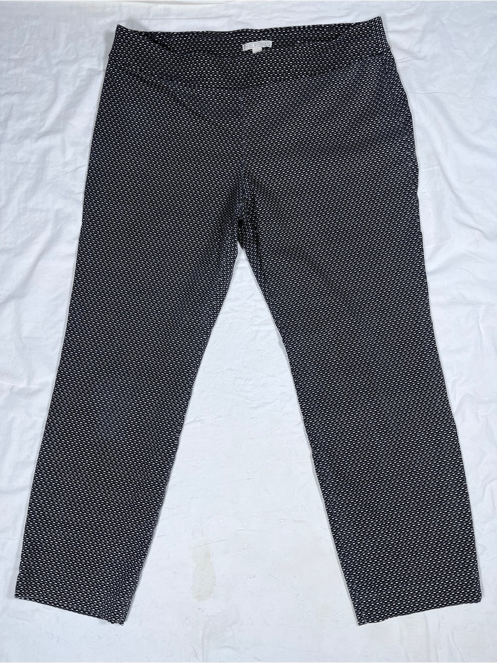 Dana Buchman Women's Black Patterned Pull-On Ankle Pants Size XL